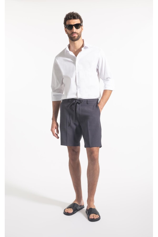 Bermuda Linho Marant Dark Navy