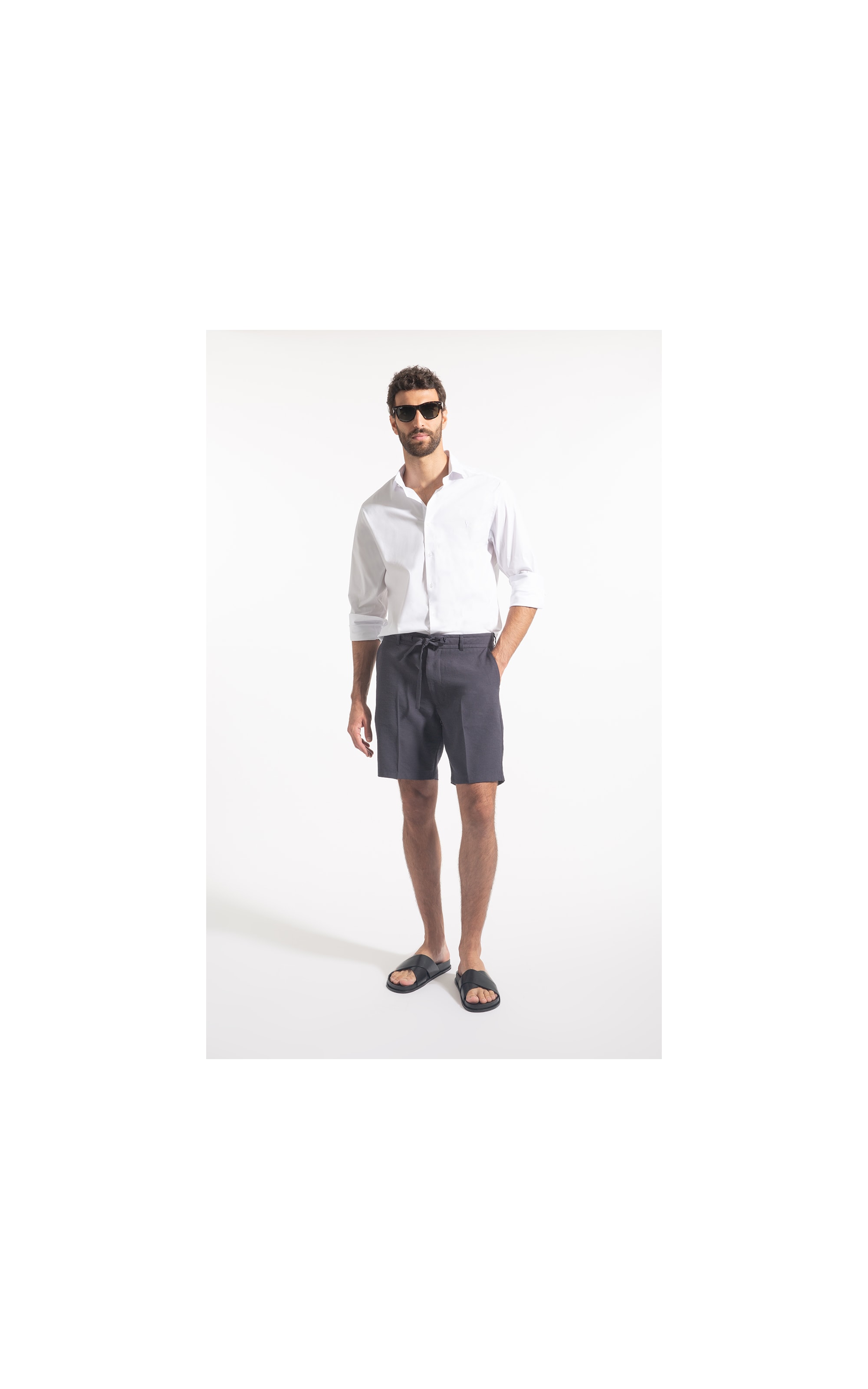 Bermuda Linho Marant Dark Navy