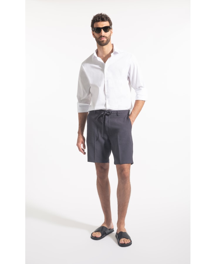 Bermuda Linho Marant Dark Navy