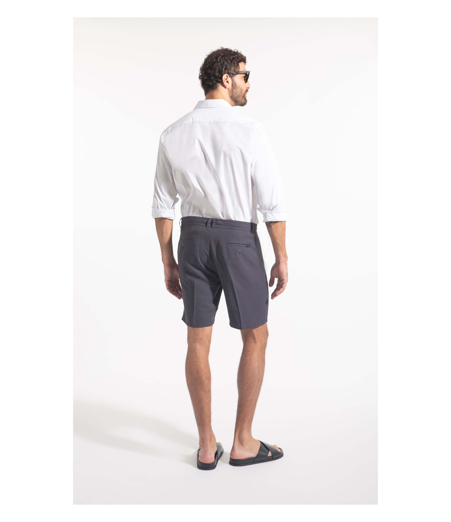 Bermuda Linho Marant Dark Navy