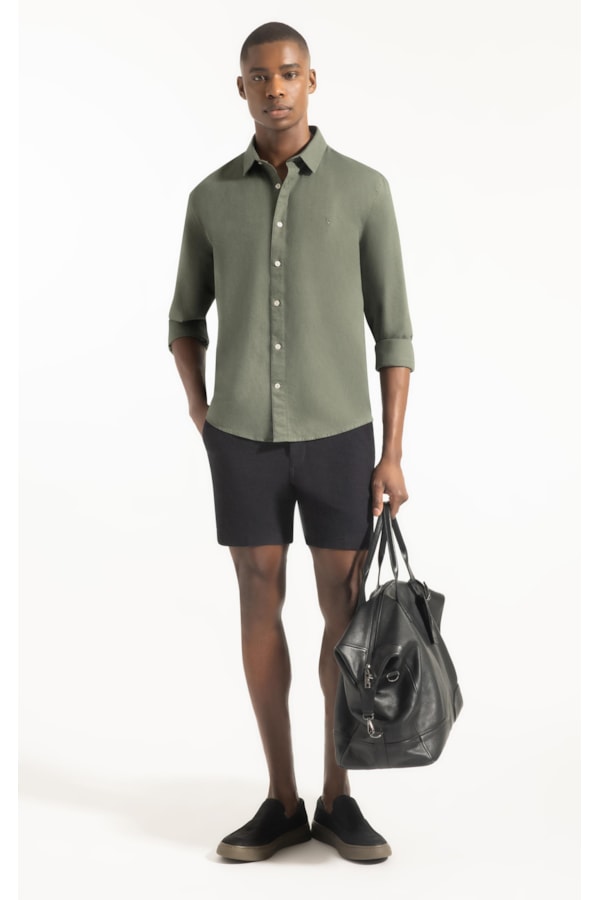 Bermuda Malha Texture Hawaii Preto