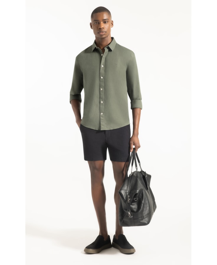 Bermuda Malha Texture Hawaii Preto