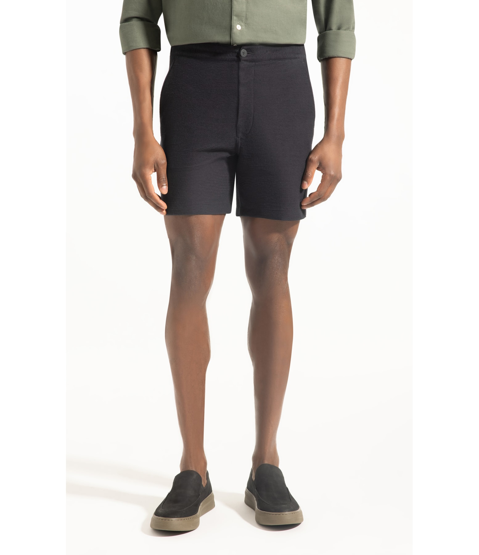 Bermuda Malha Texture Hawaii Preto