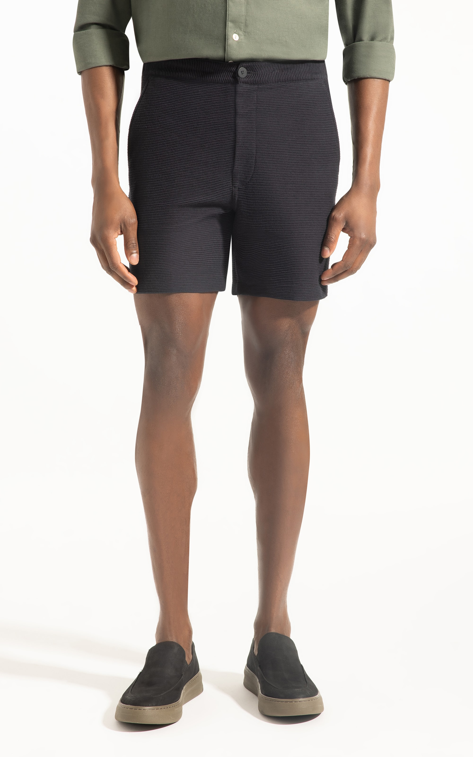 Bermuda Malha Texture Hawaii Preto