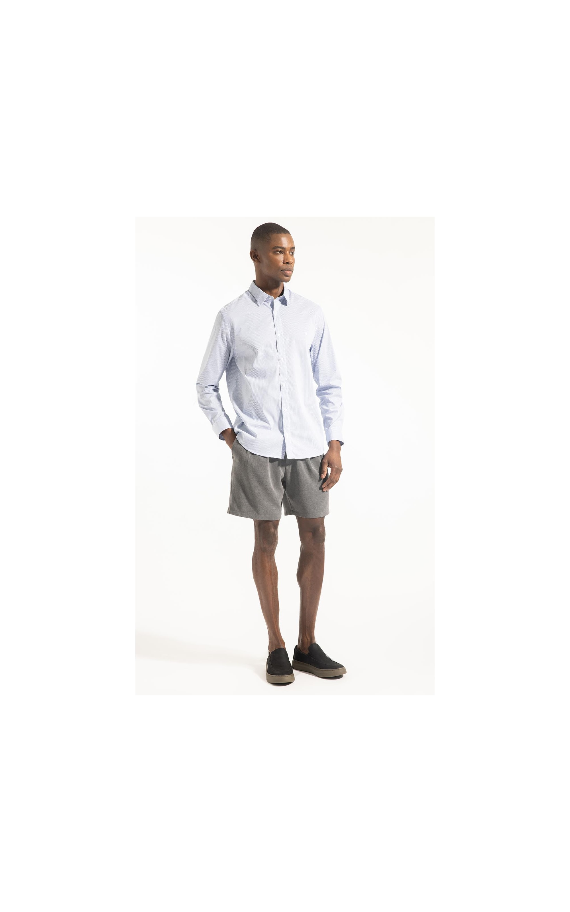 Bermuda Urban Melange Slouch Chumbo Mescla