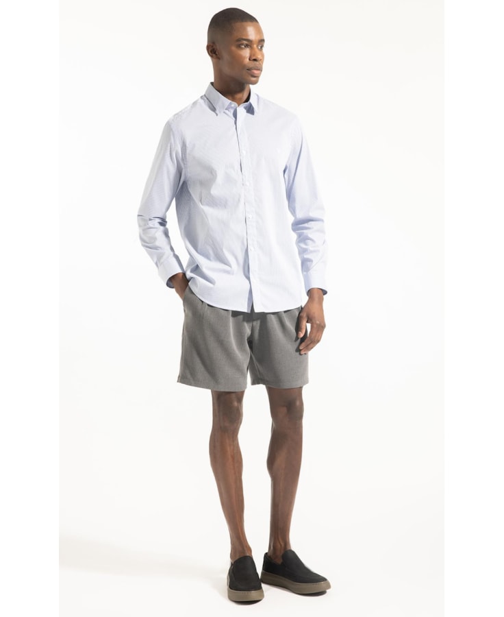 Bermuda Urban Melange Slouch Chumbo Mescla