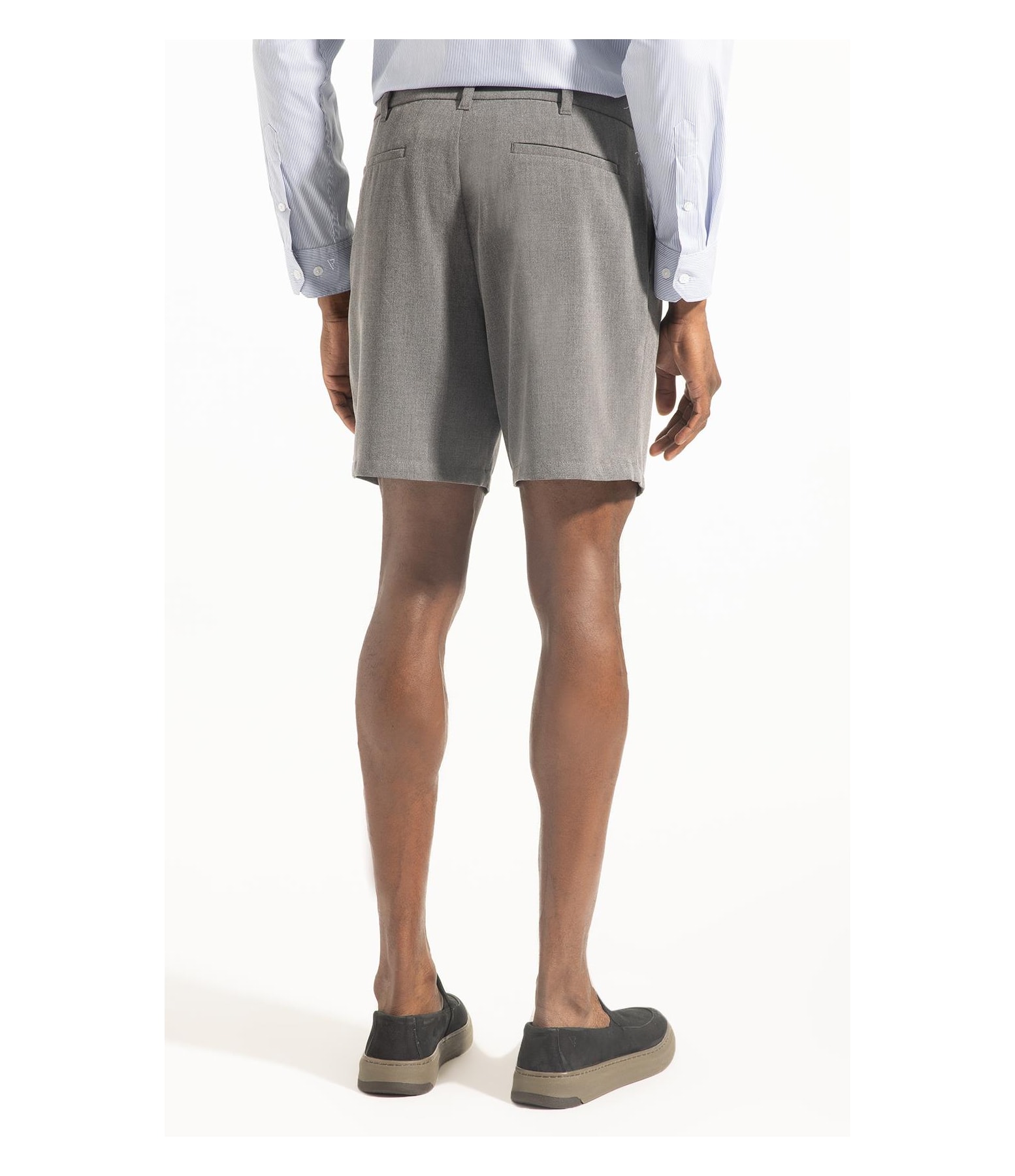 Bermuda Urban Melange Slouch Chumbo Mescla