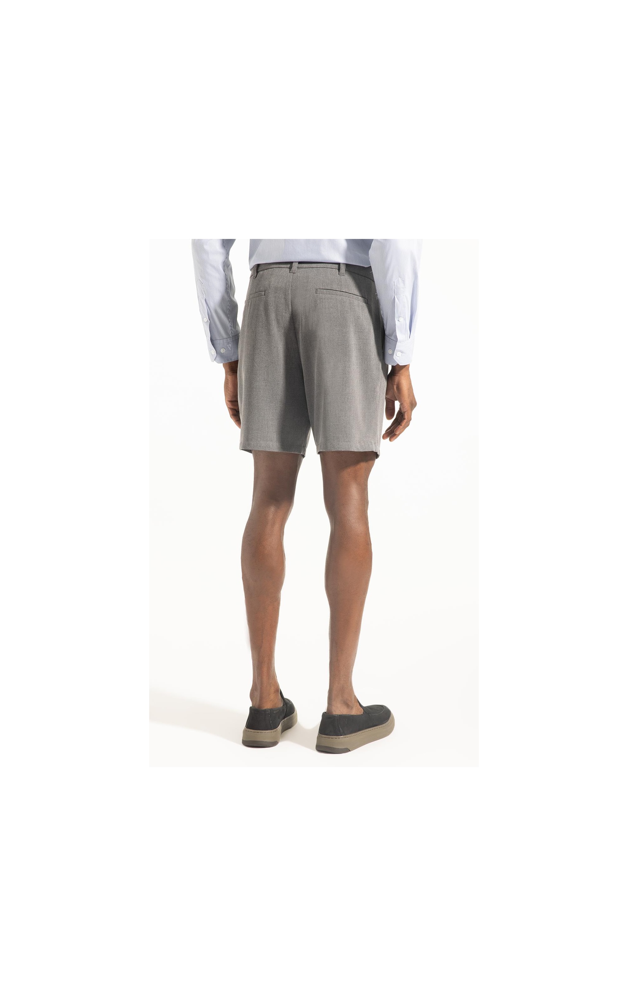 Bermuda Urban Melange Slouch Chumbo Mescla