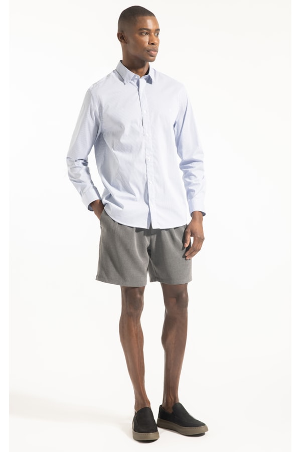 Bermuda Urban Melange Slouch Chumbo Mescla