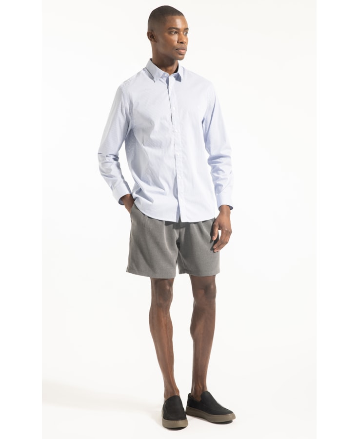 Bermuda Urban Melange Slouch Chumbo Mescla