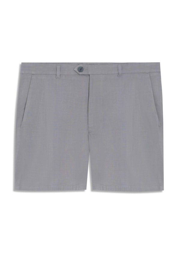 Bermuda Visco Slub Span Cinza Medio