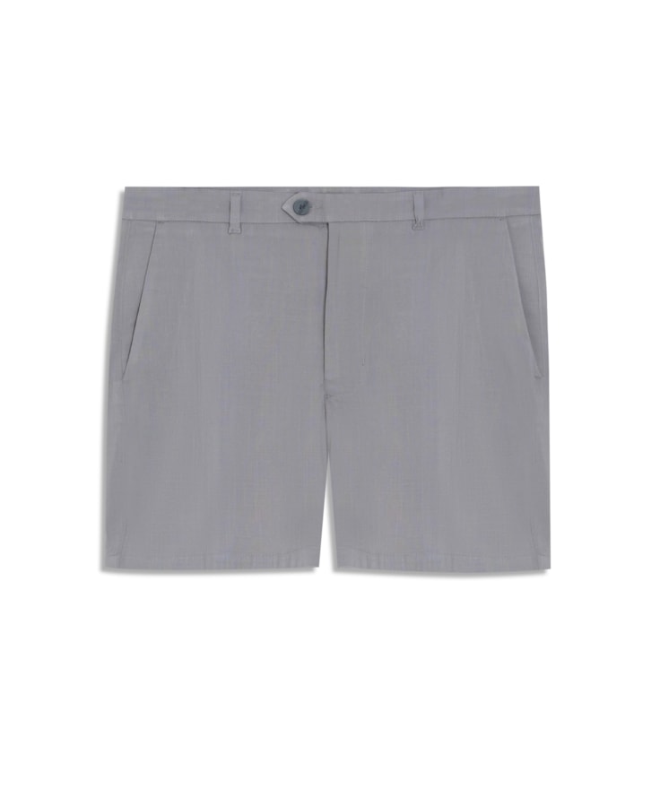 Bermuda Visco Slub Span Cinza Medio