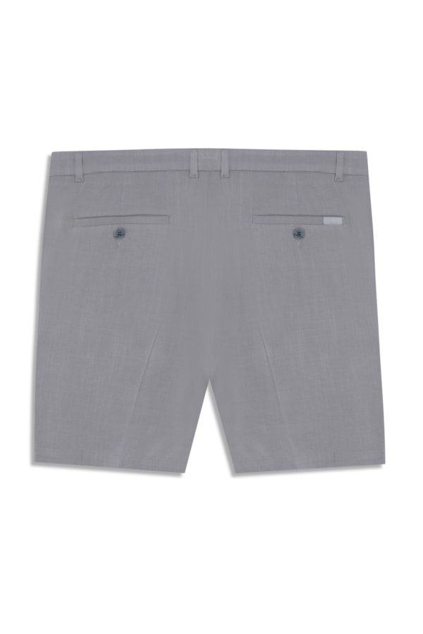 Bermuda Visco Slub Span Cinza Medio