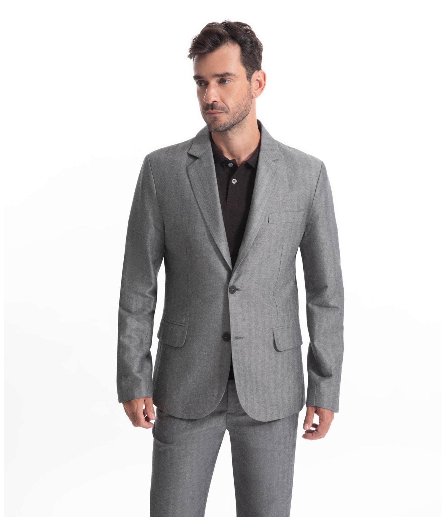 Blazer Chevil Linho Chumbo Mescla