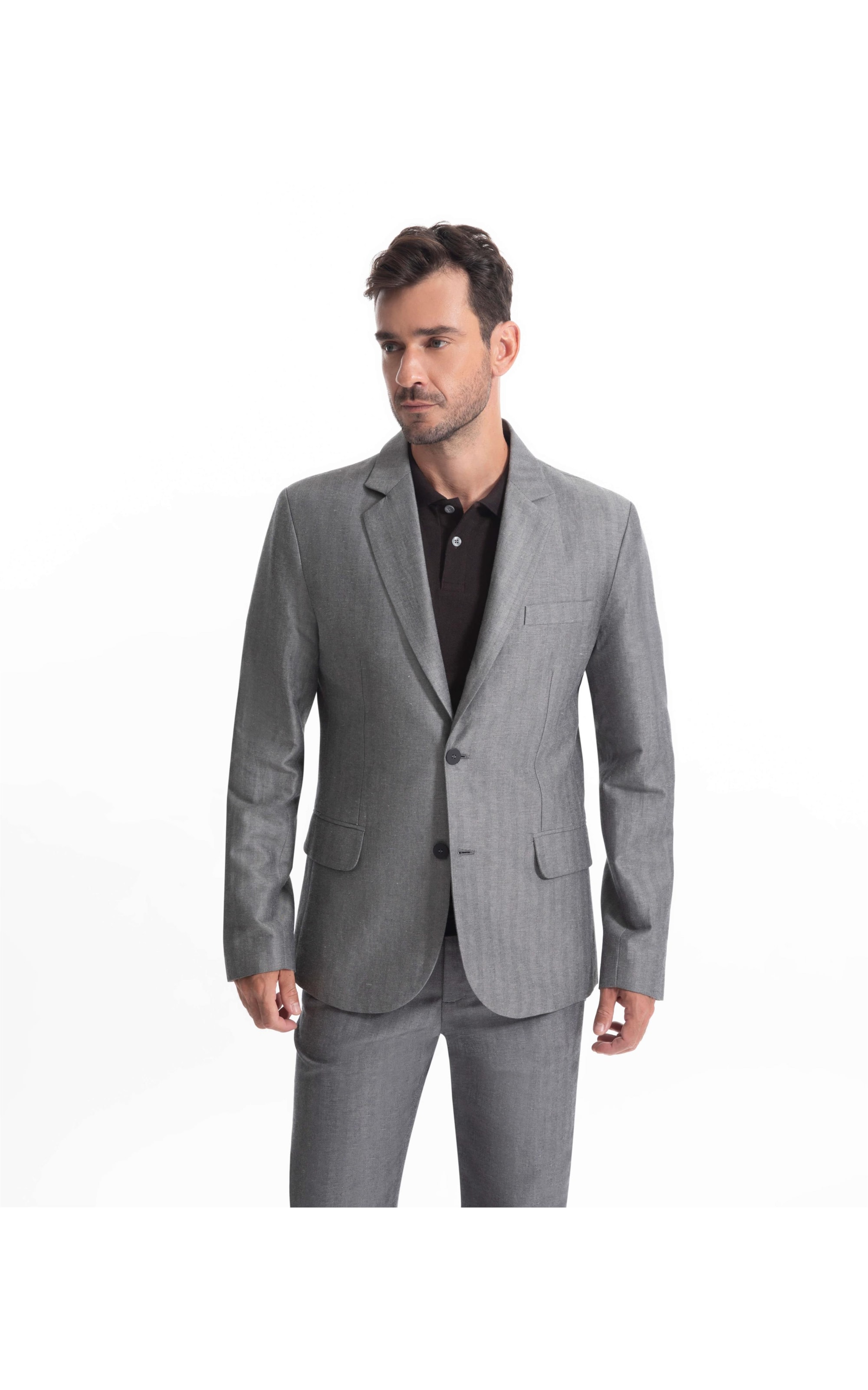Blazer Chevil Linho Chumbo Mescla