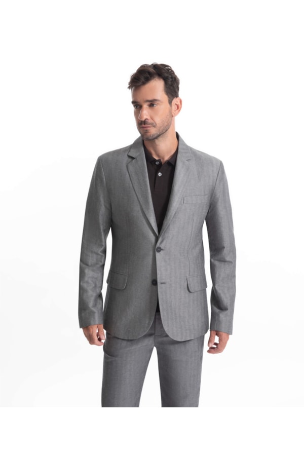 Blazer Chevil Linho Chumbo Mescla