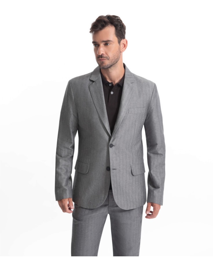 Blazer Chevil Linho Chumbo Mescla