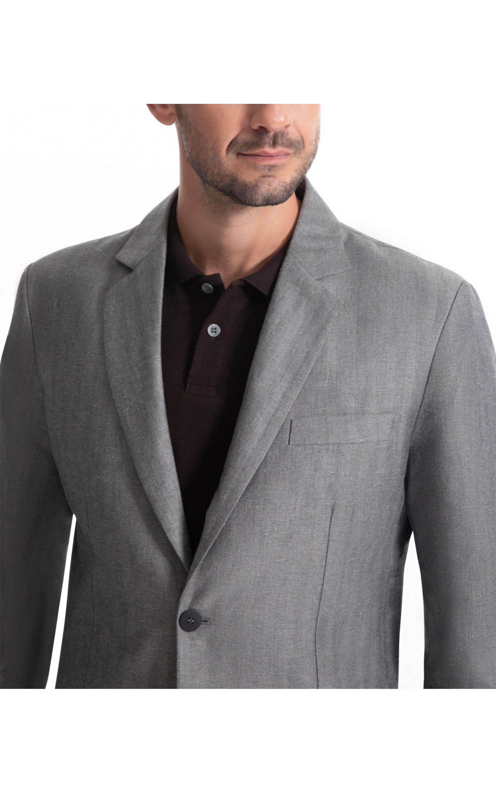 Blazer Chevil Linho Chumbo Mescla