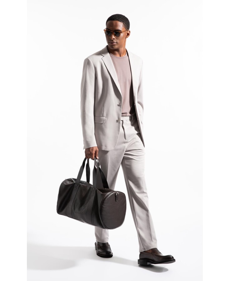 Blazer Interlock Knitted Cinza Claro