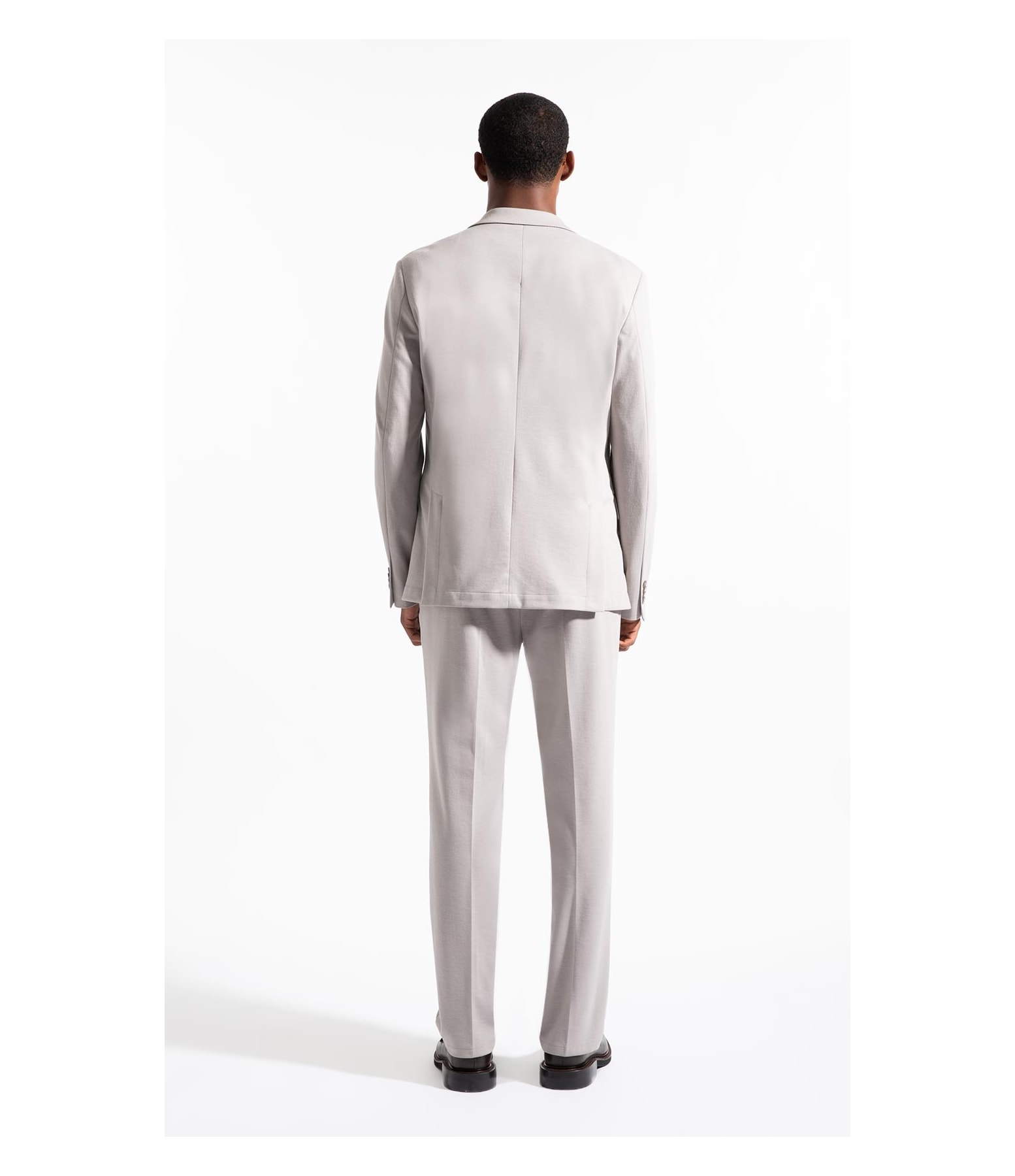 Blazer Interlock Knitted Cinza Claro