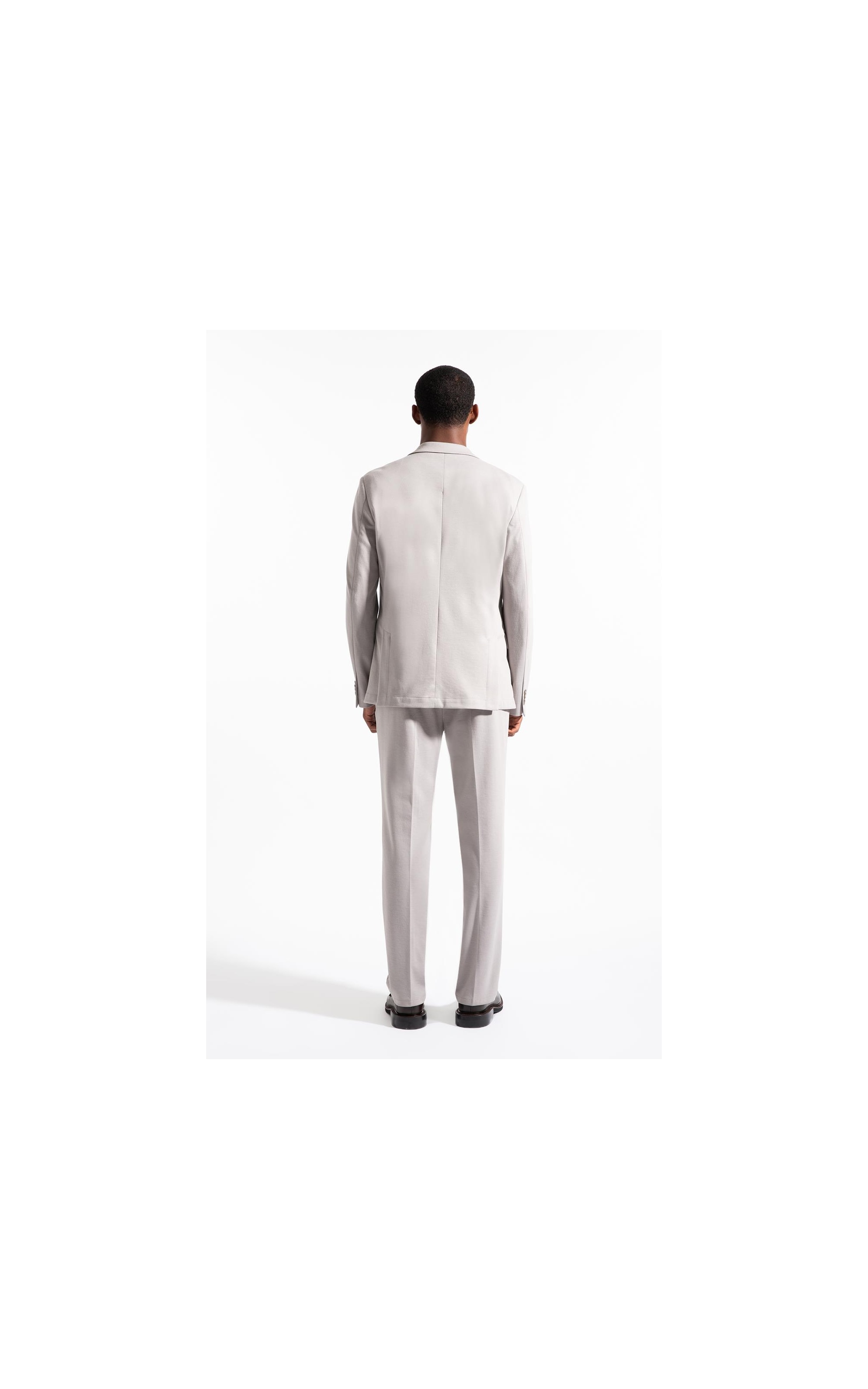 Blazer Interlock Knitted Cinza Claro