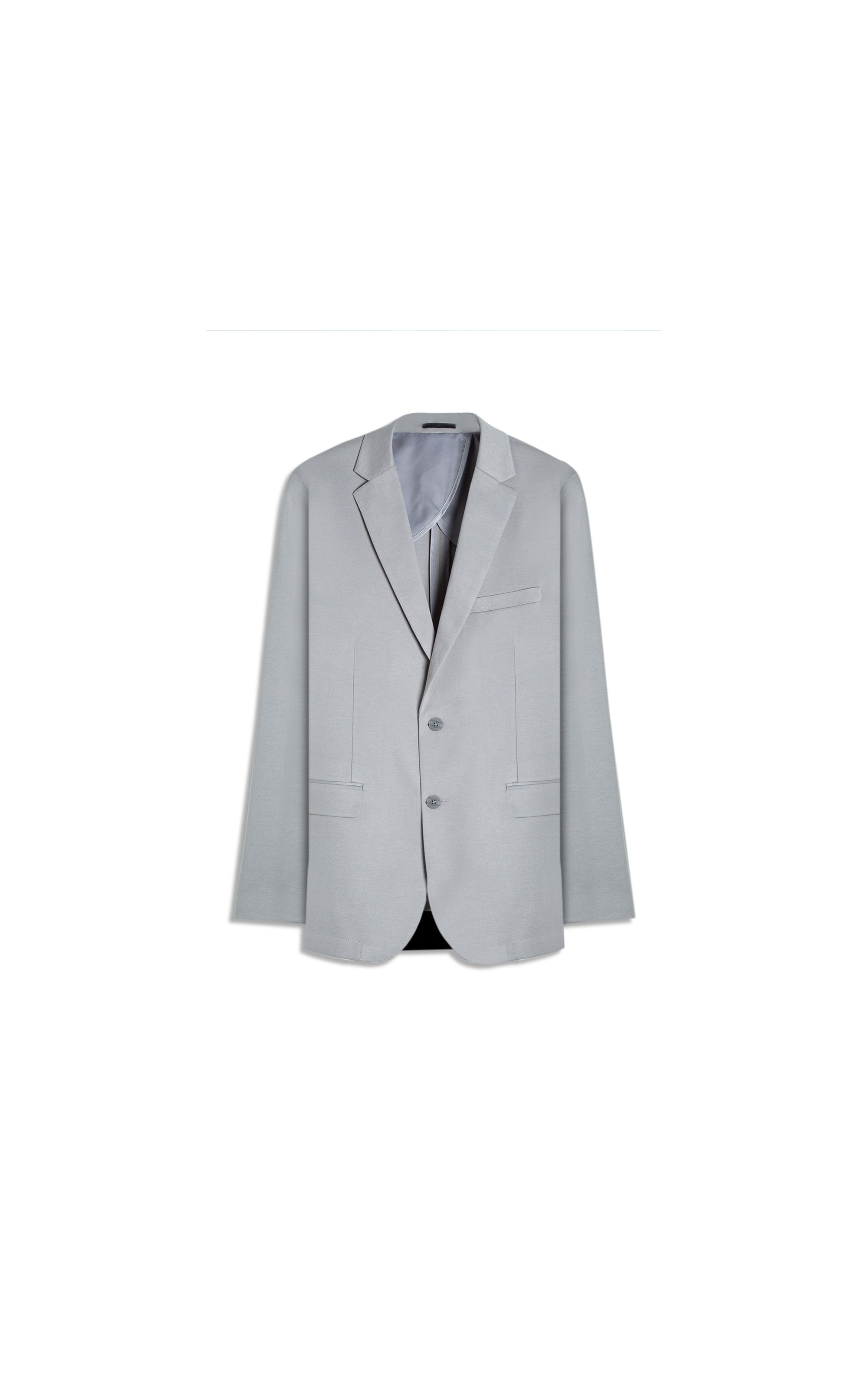 Blazer Interlock Knitted Cinza Claro