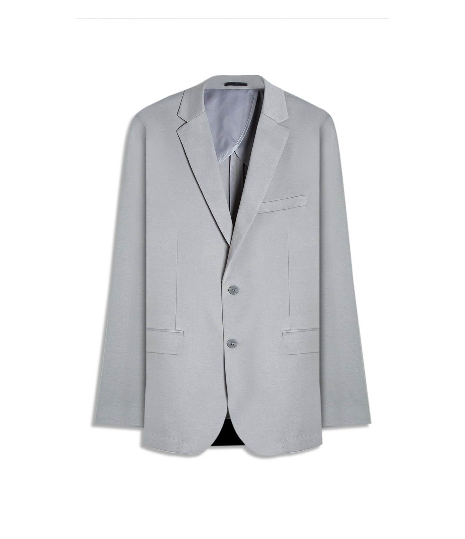 Blazer Interlock Knitted Cinza Claro