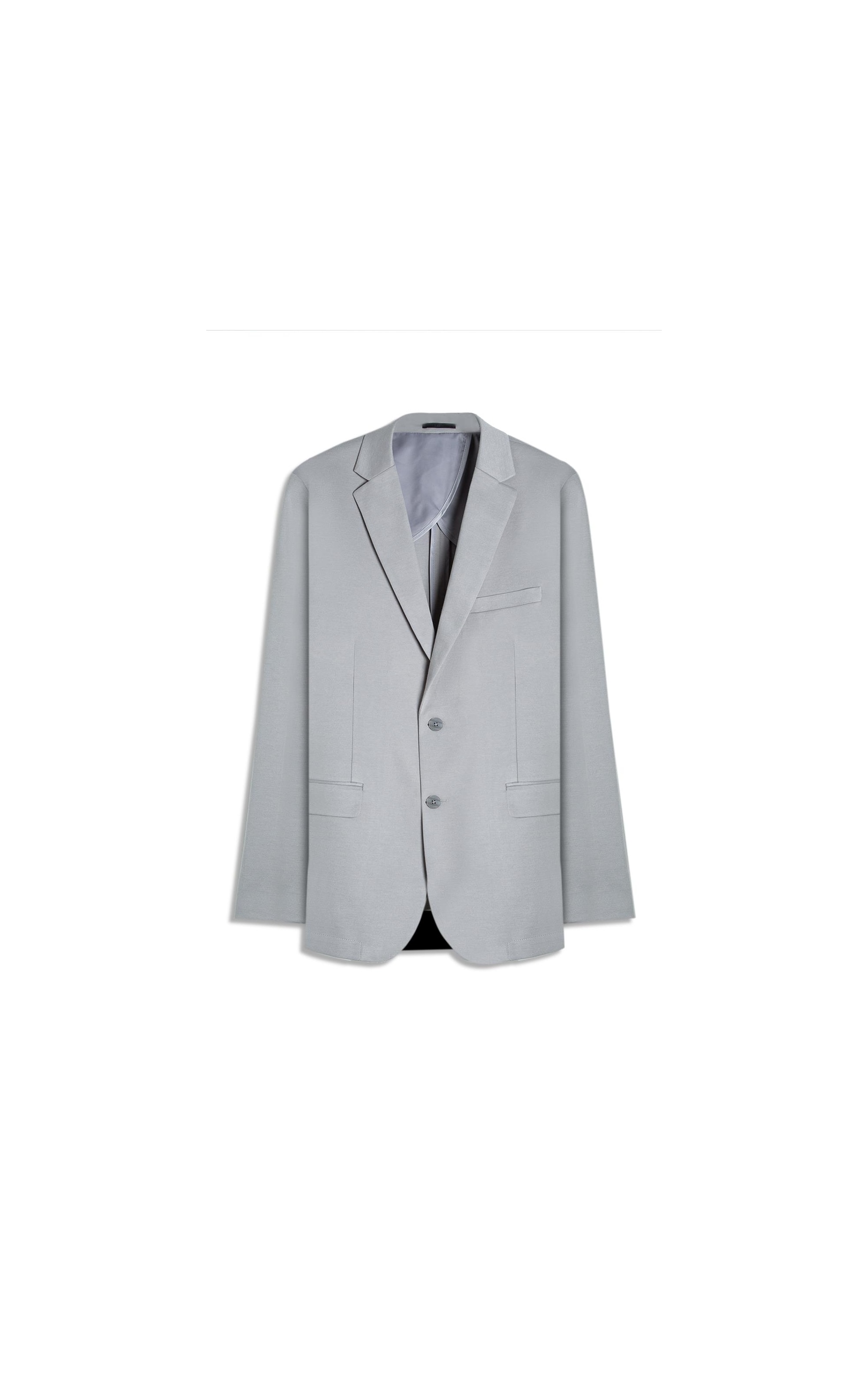 Blazer Interlock Knitted Cinza Claro
