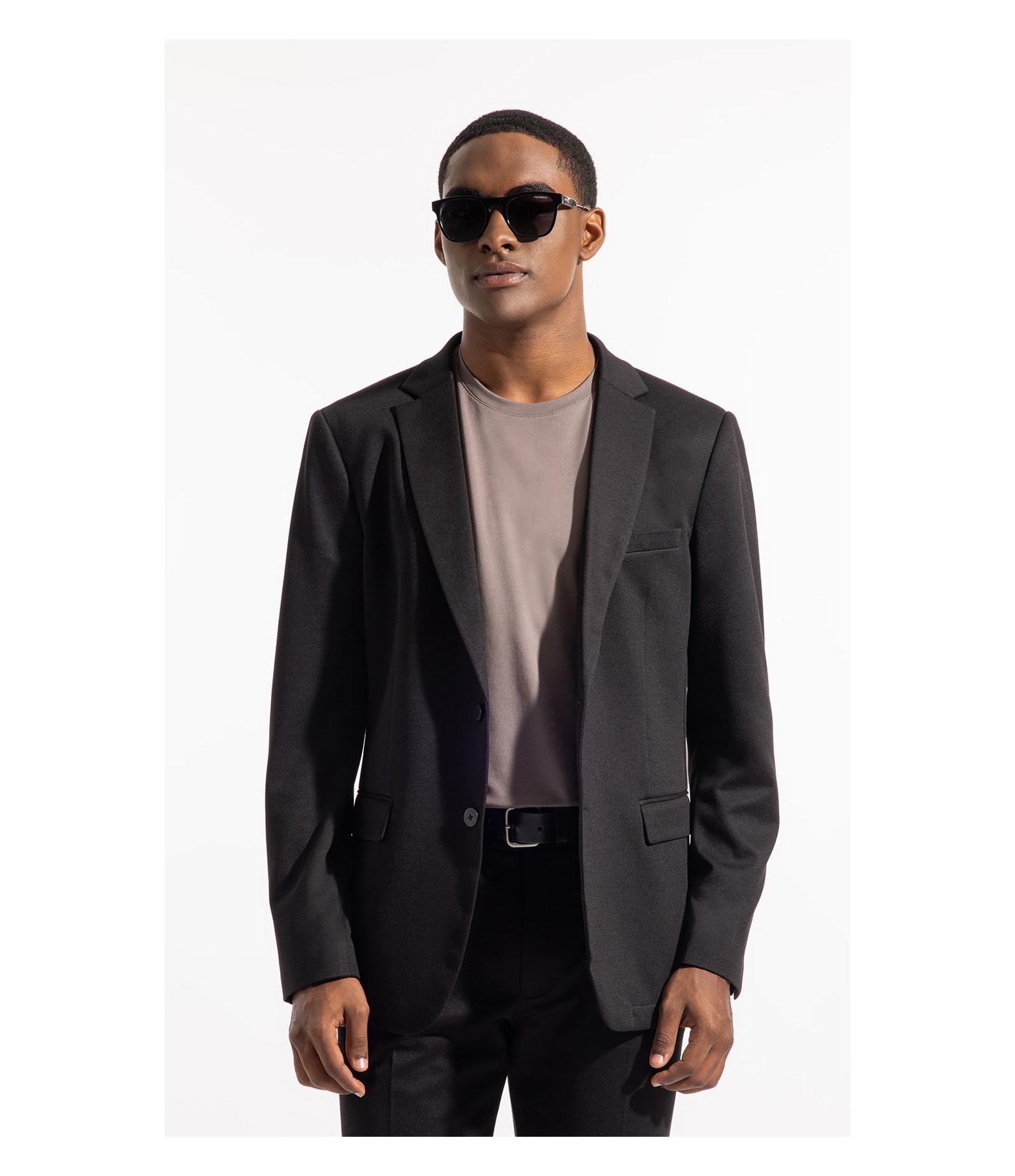 Blazer Interlock Knitted Preto