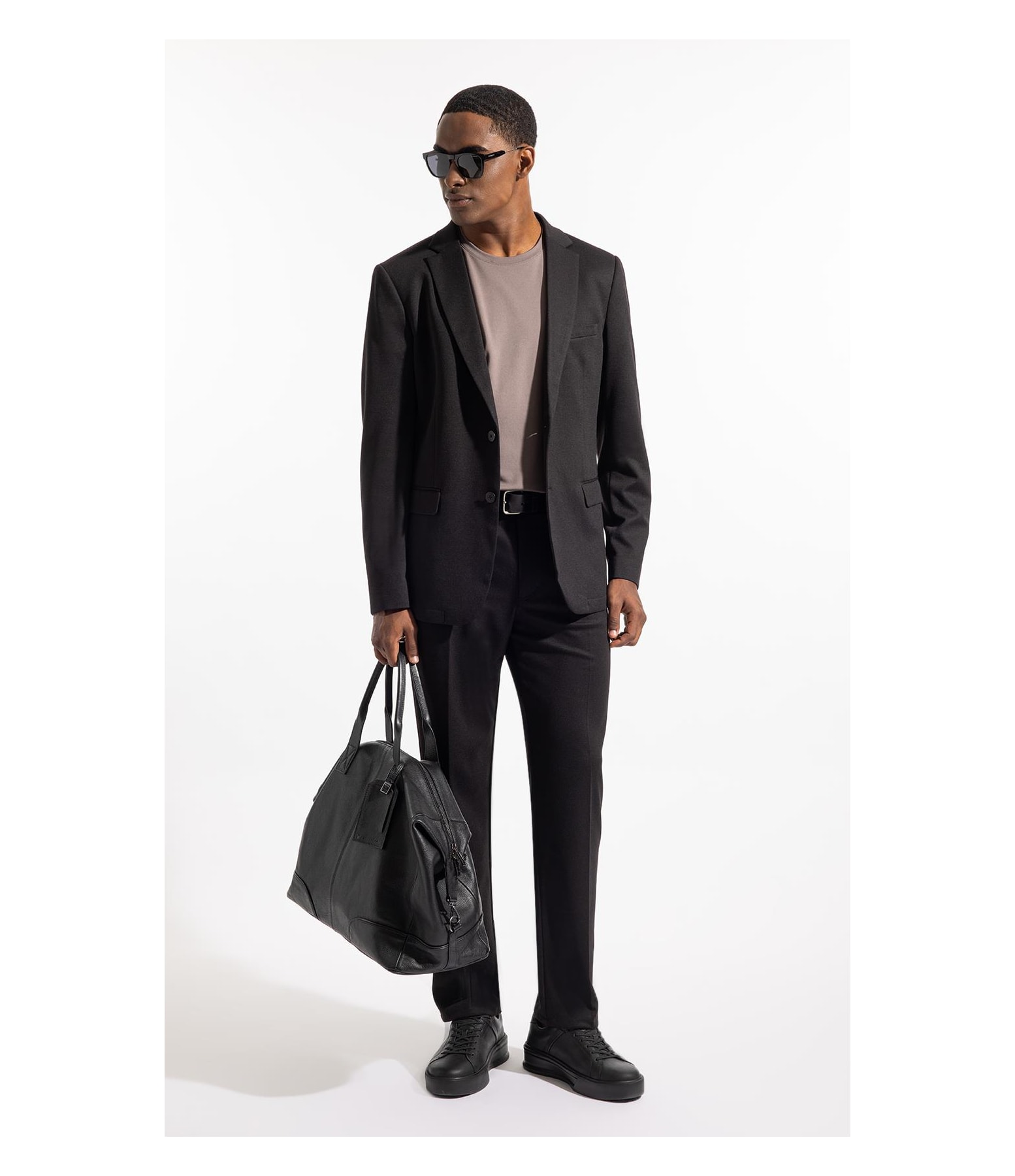 Blazer Interlock Knitted Preto