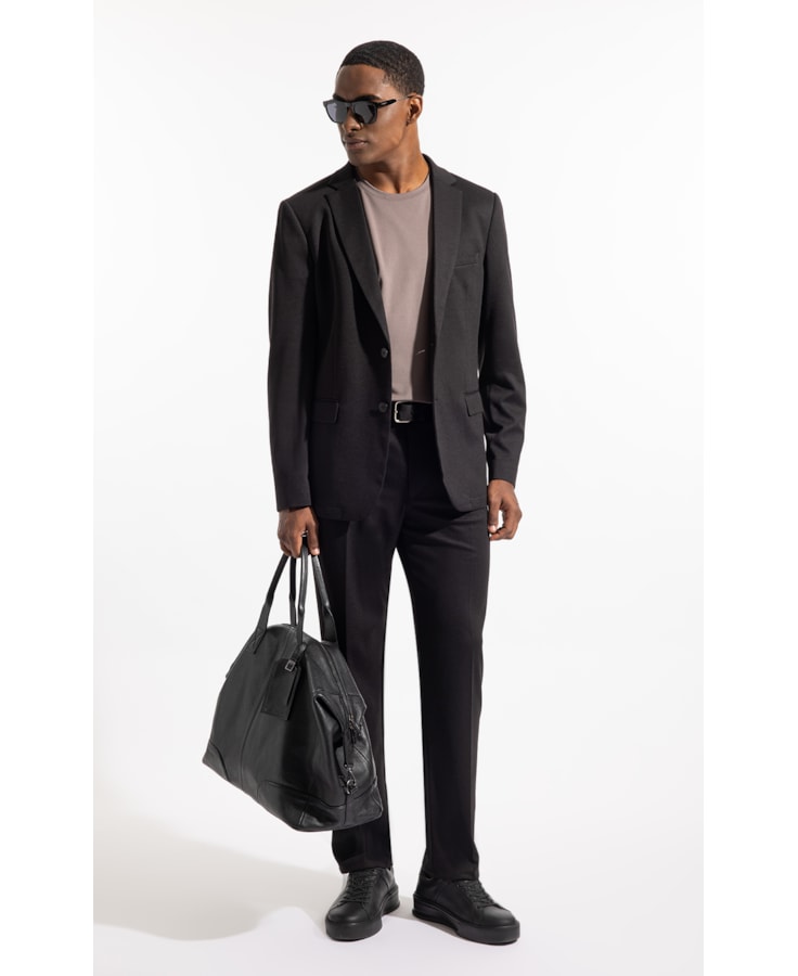 Blazer Interlock Knitted Preto