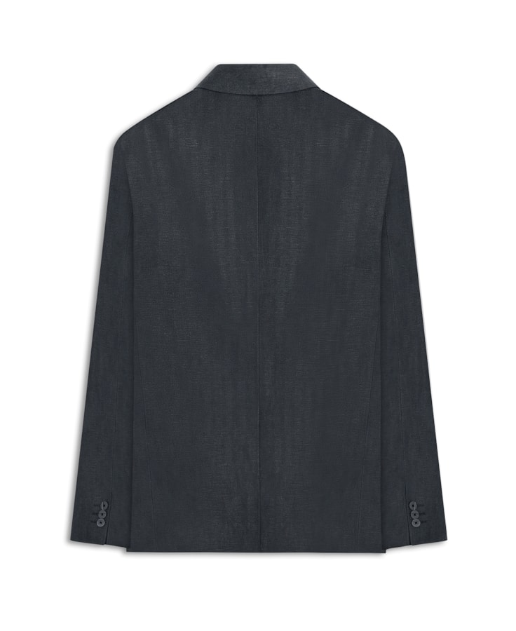 Blazer Linho Chevil Espinha de Peix Marinho