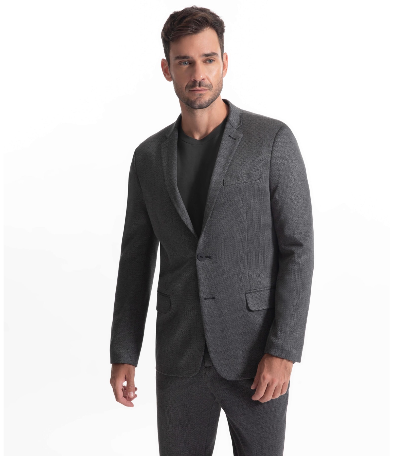 Blazer Malha Jacquard Harry Preto