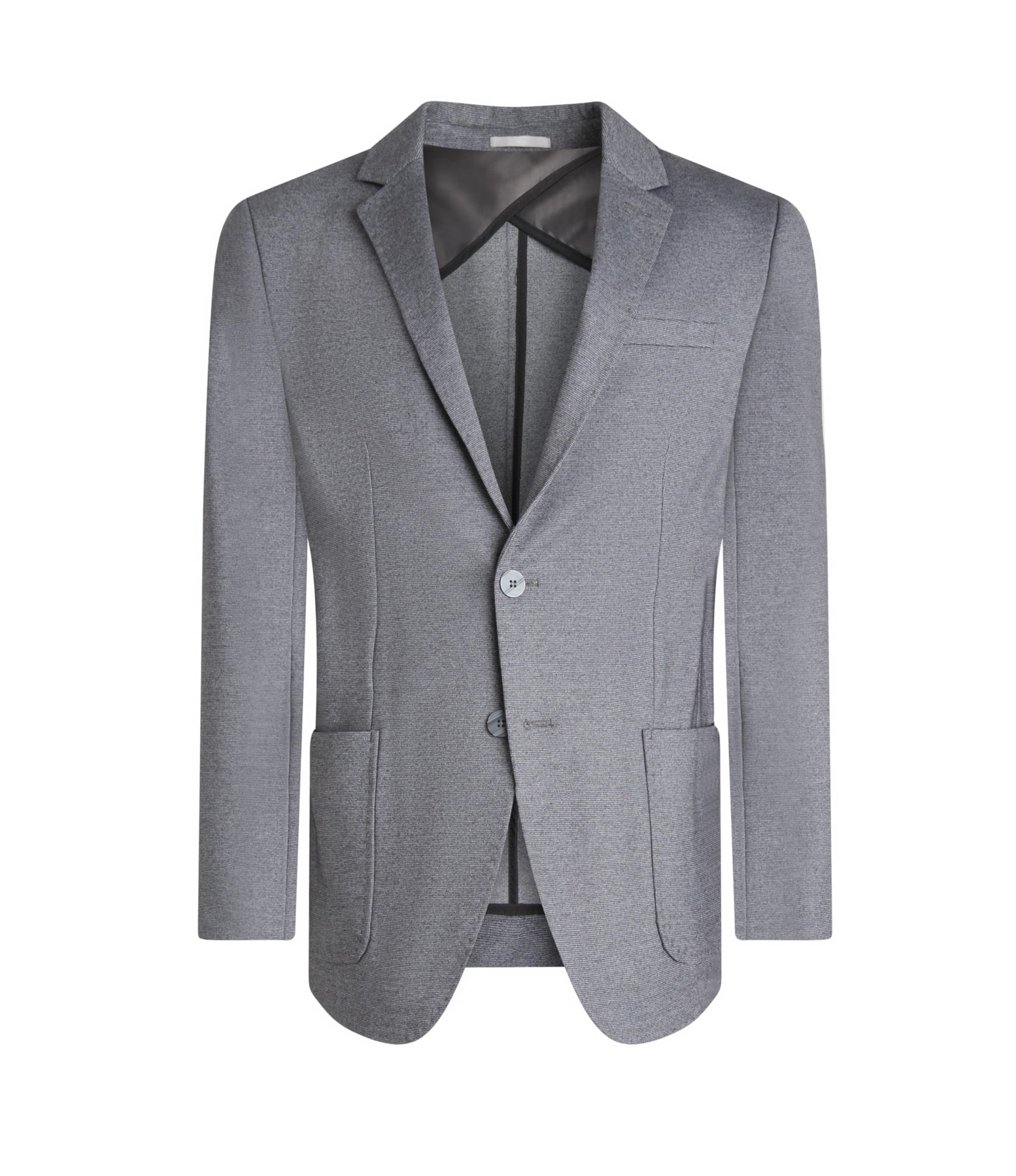 Blazer Malha Mescla Tessuto Cinza Medio