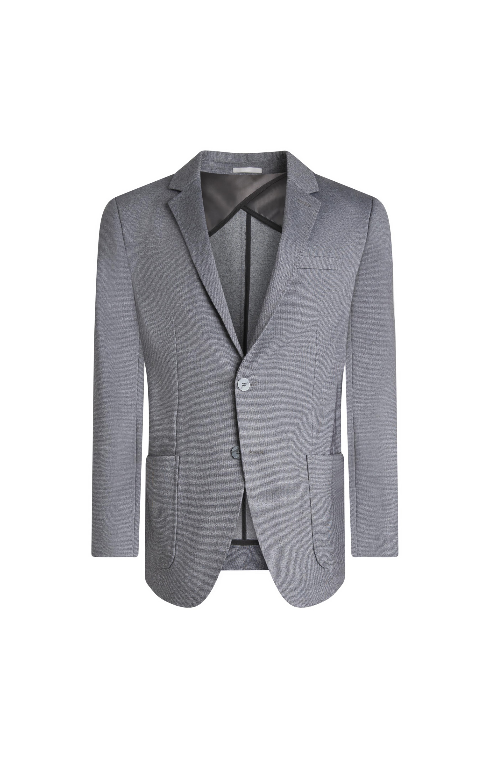 Blazer Malha Mescla Tessuto Cinza Medio