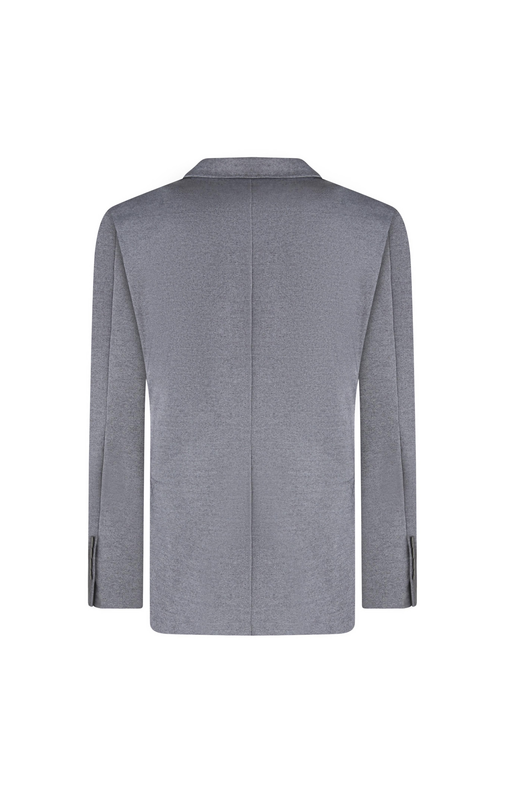 Blazer Malha Mescla Tessuto Cinza Medio
