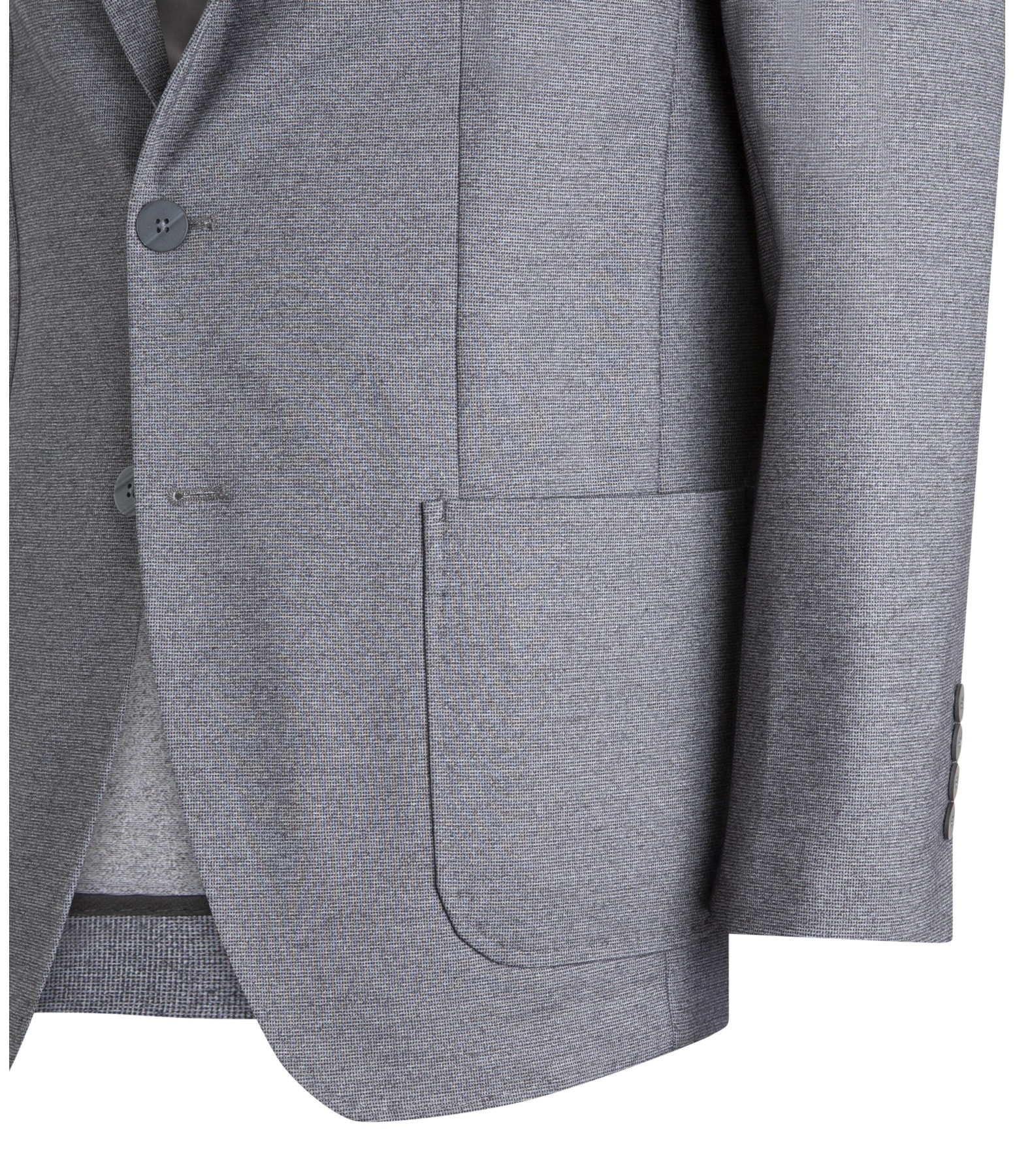 Blazer Malha Mescla Tessuto Cinza Medio