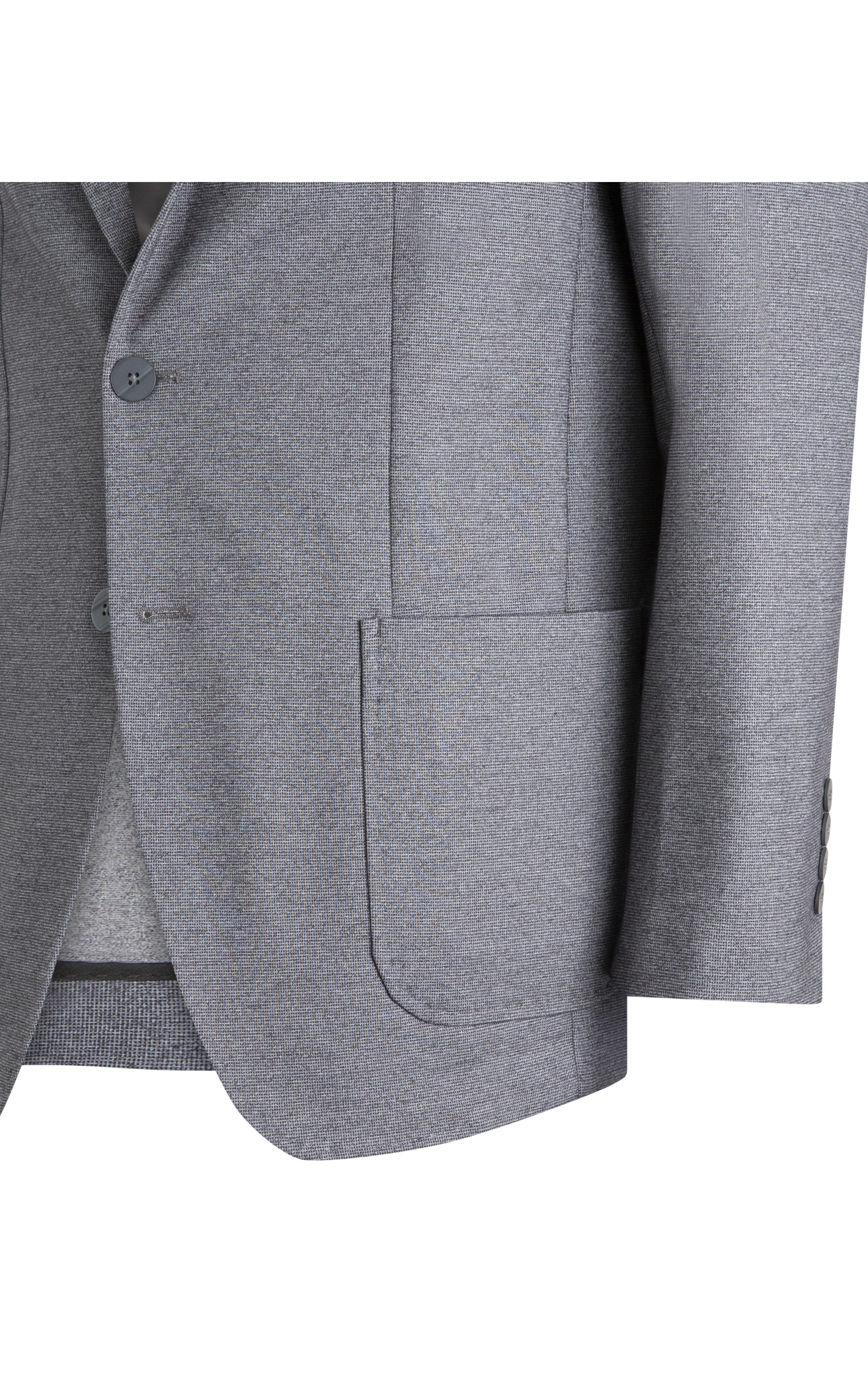 Blazer Malha Mescla Tessuto Cinza Medio