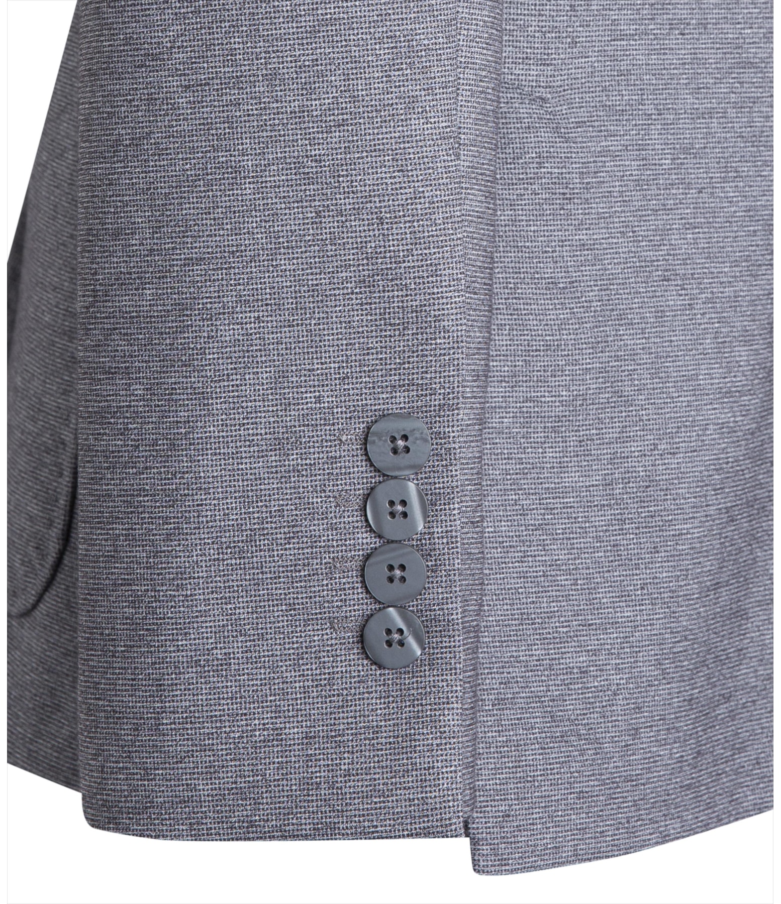 Blazer Malha Mescla Tessuto Cinza Medio