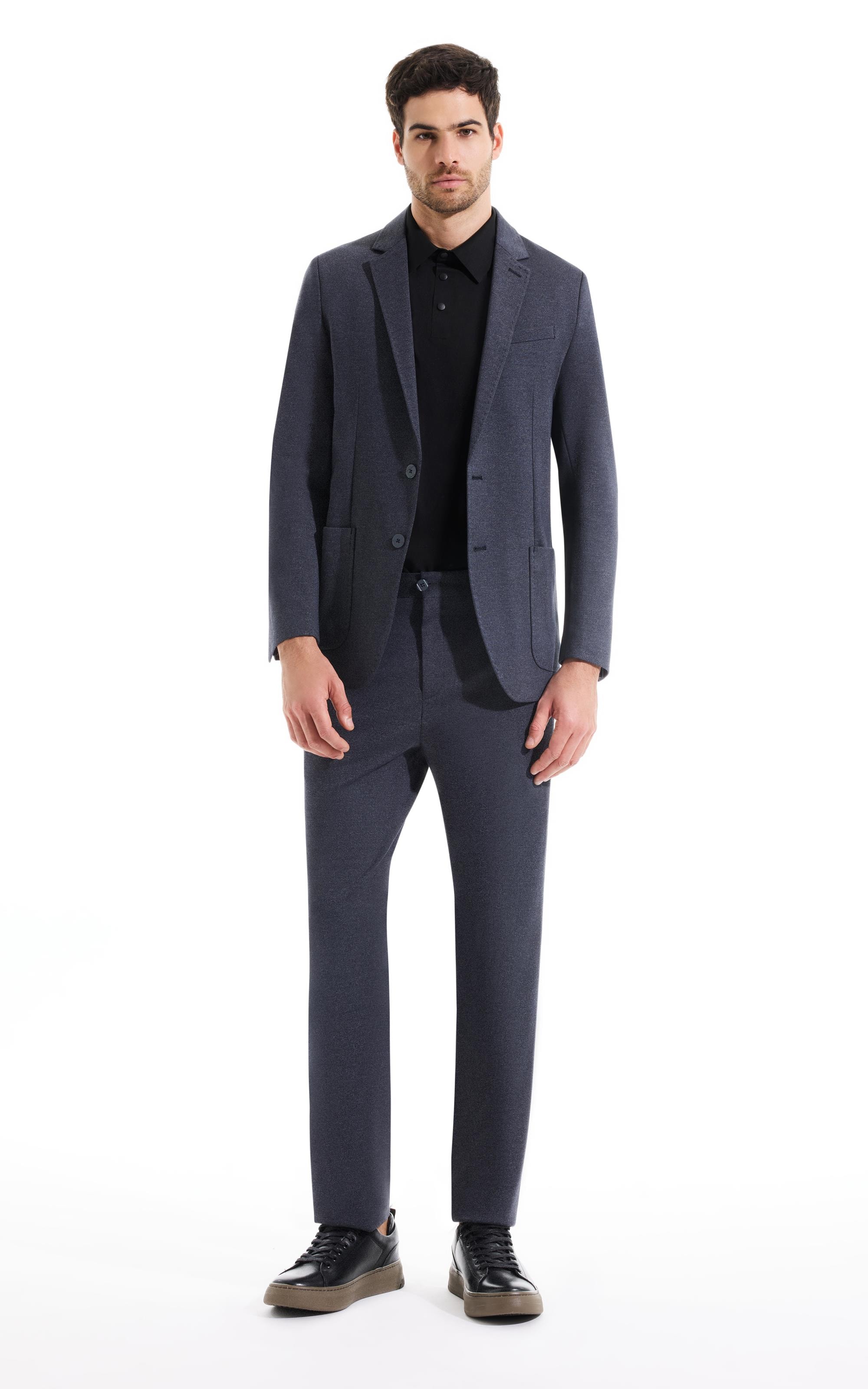 Blazer Malha Salt And Pepper Tessuto Grafite