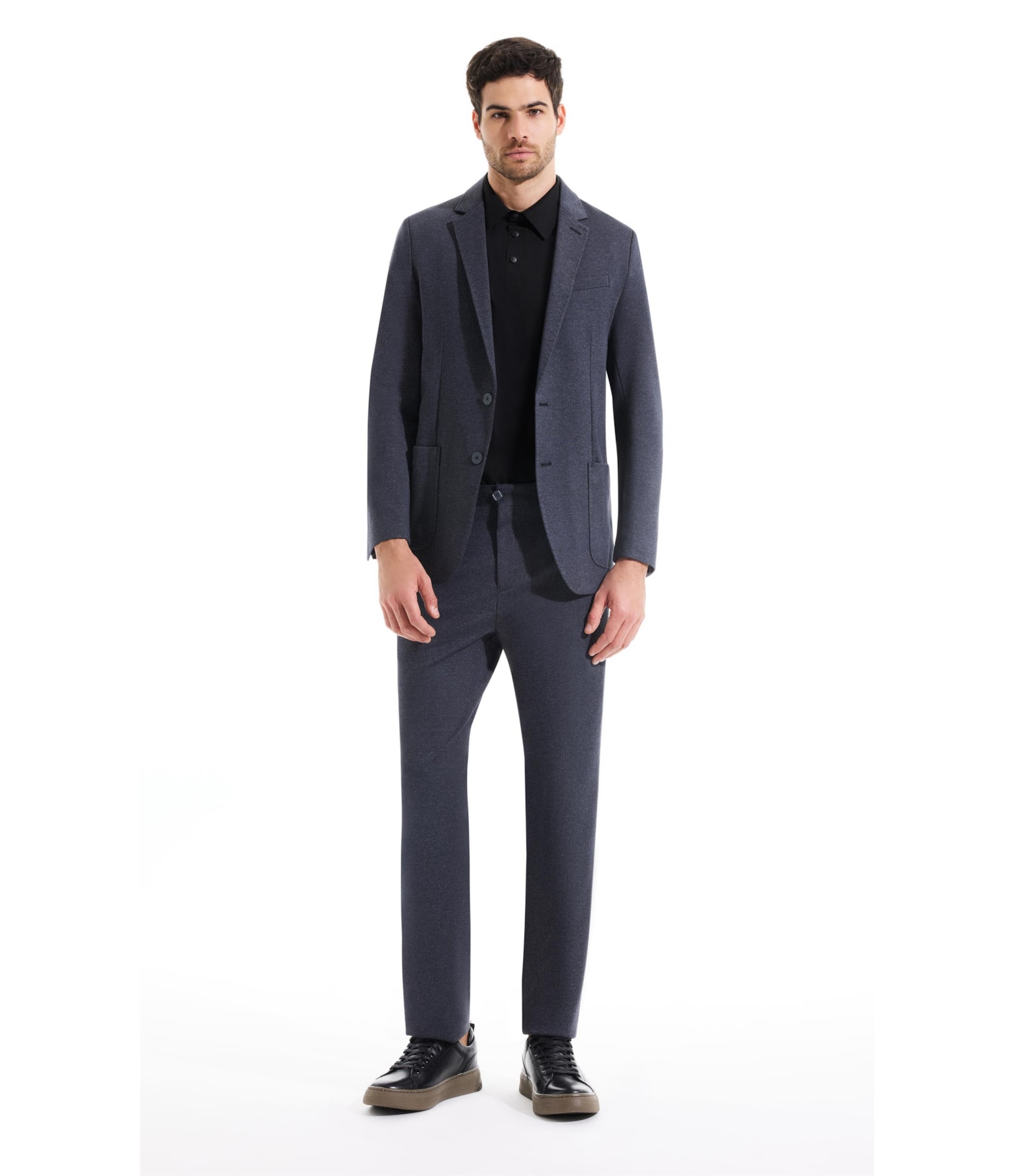 Blazer Malha Salt And Pepper Tessuto Grafite