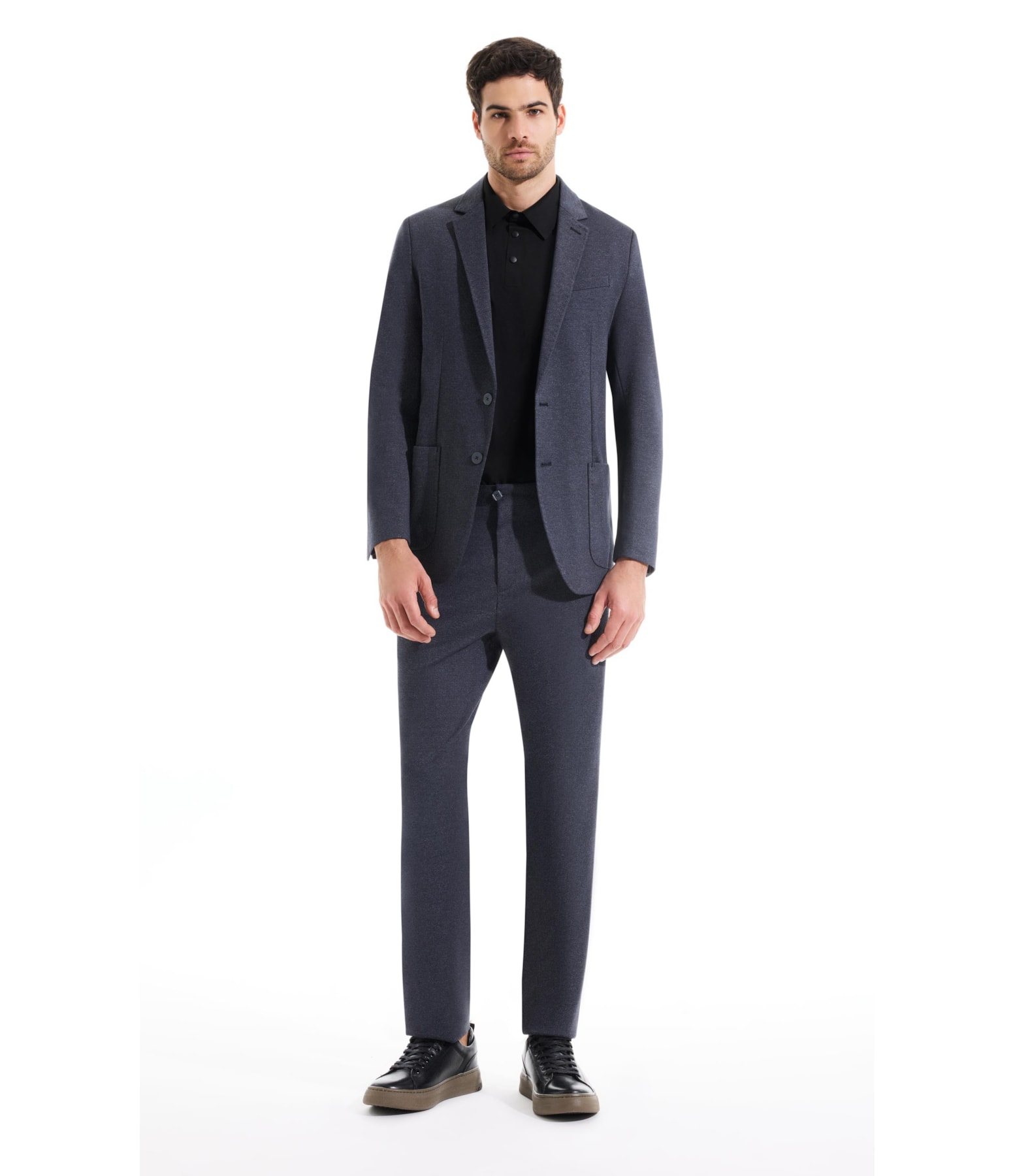 Blazer Malha Salt And Pepper Tessuto Grafite