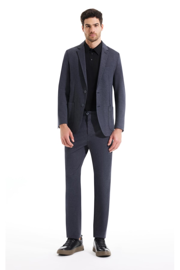Blazer Malha Salt And Pepper Tessuto Grafite
