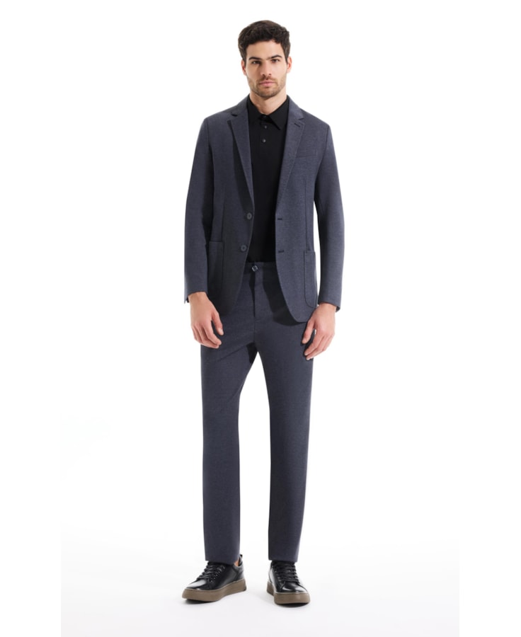 Blazer Malha Salt And Pepper Tessuto Grafite