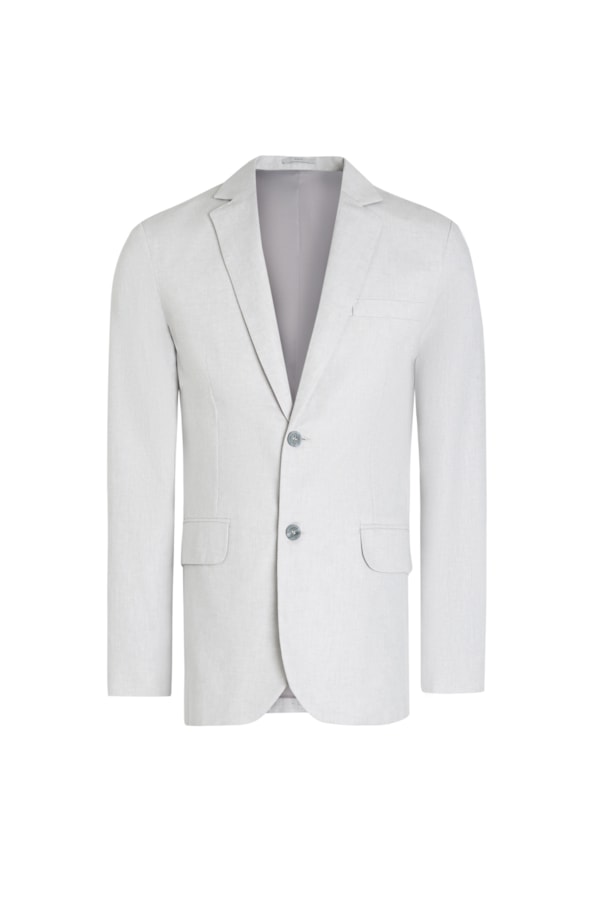 Blazer Oxford Cinza Claro