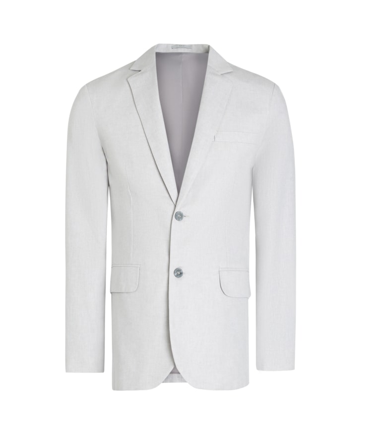 Blazer Oxford Cinza Claro