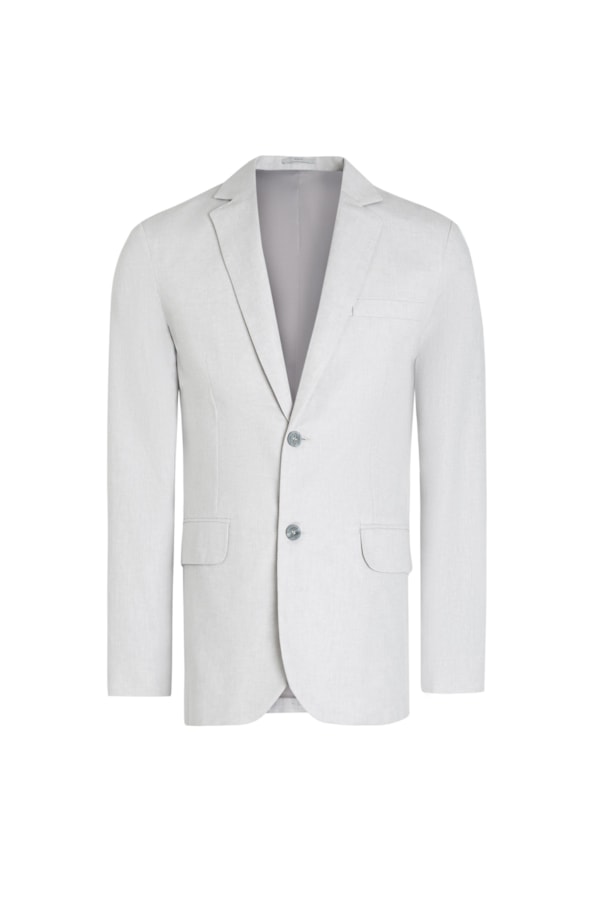Blazer Oxford Cinza Claro