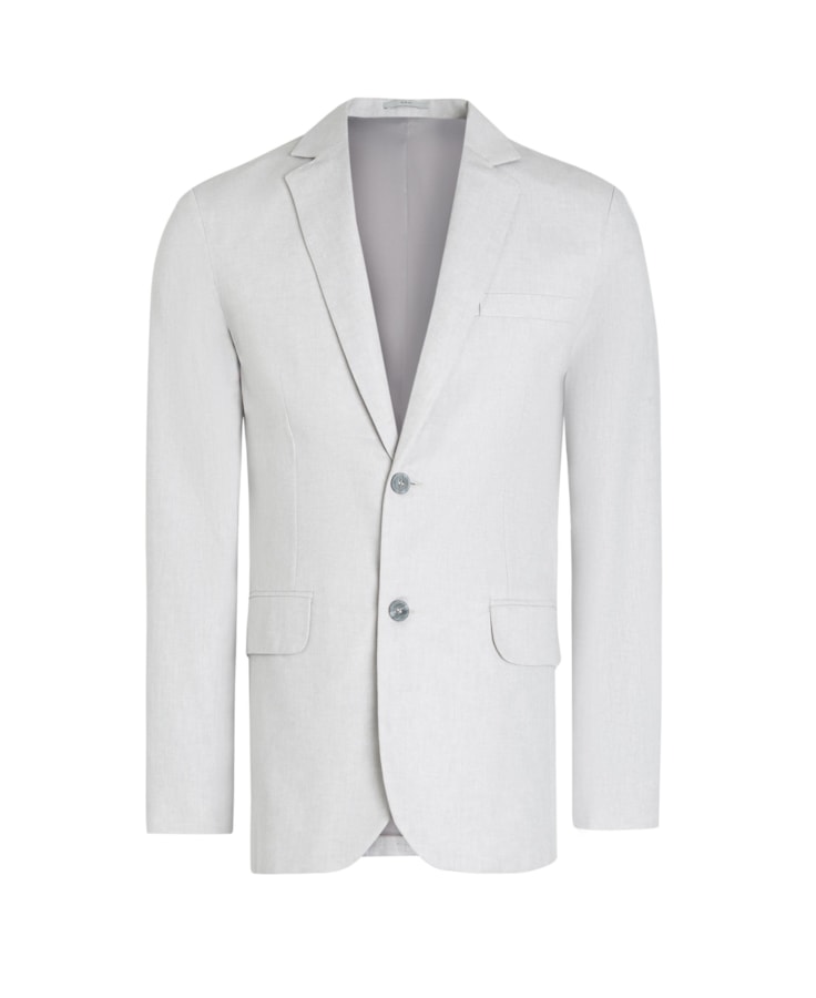 Blazer Oxford Cinza Claro