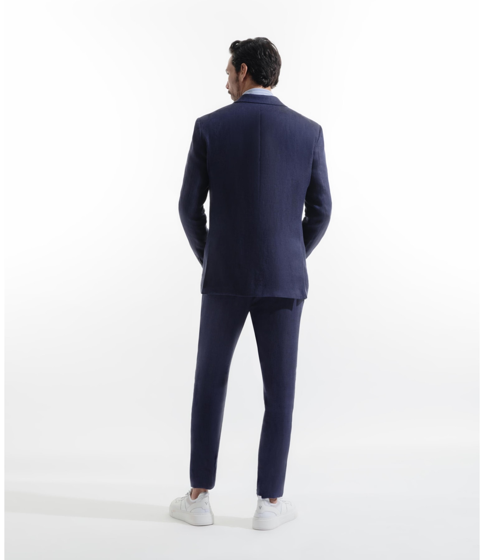 Blazer Puro Linho Fishbone Marinho