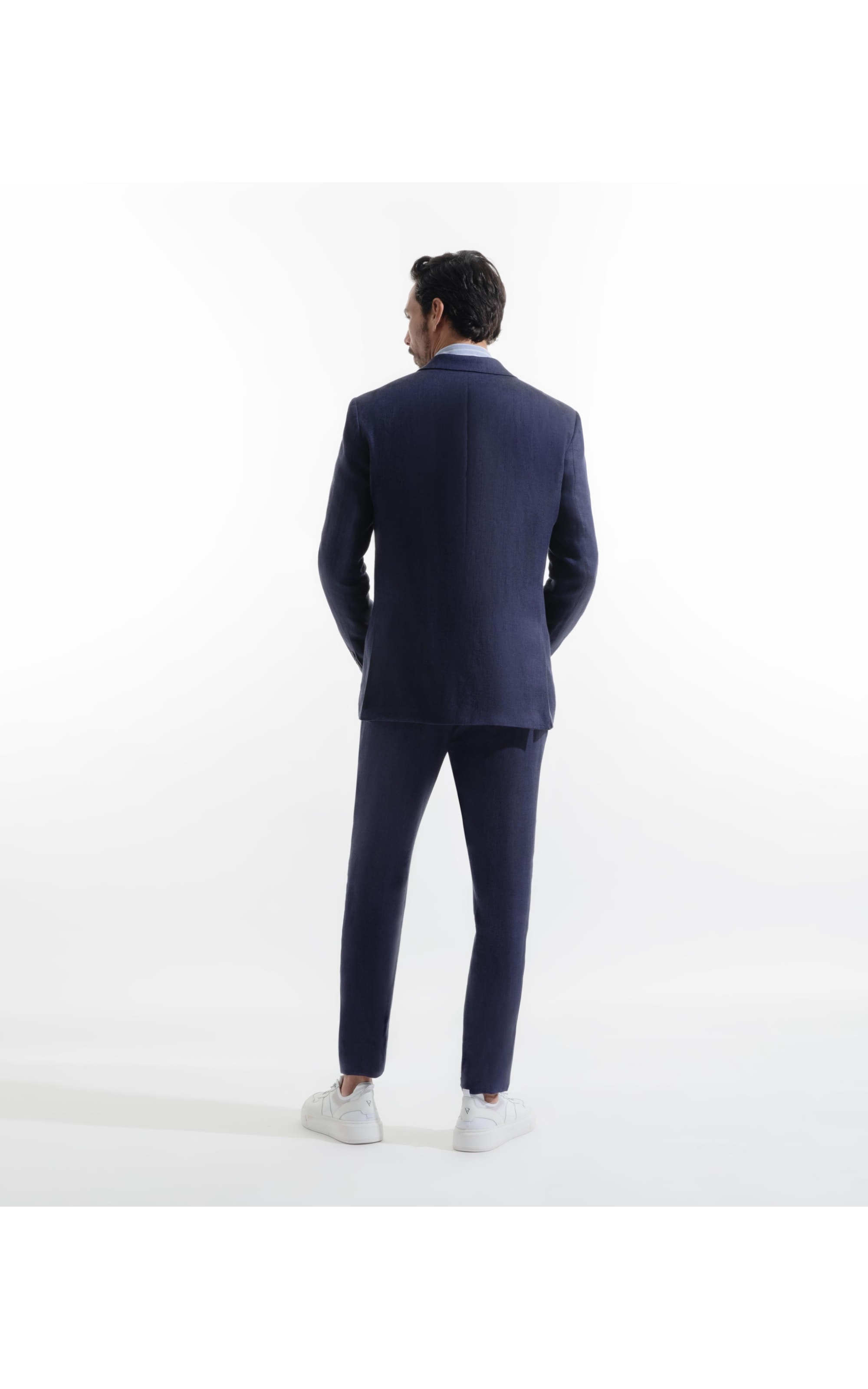 Blazer Puro Linho Fishbone Marinho